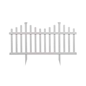2.5 ft. x 4.7 ft. Madison No-Dig Vinyl Garden Picket Fence Panel Kit (2-Pack)