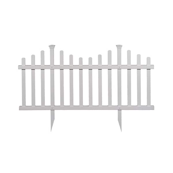 Zippity Outdoor Products 2.5 ft. x 4.7 ft. Madison No-Dig Vinyl Garden Picket Fence Panel Kit (2-Pack)