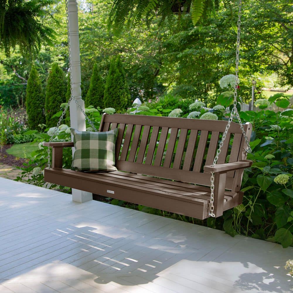 Highwood Lehigh 5 ft. 2-Person Weathered Acorn Recycled Plastic