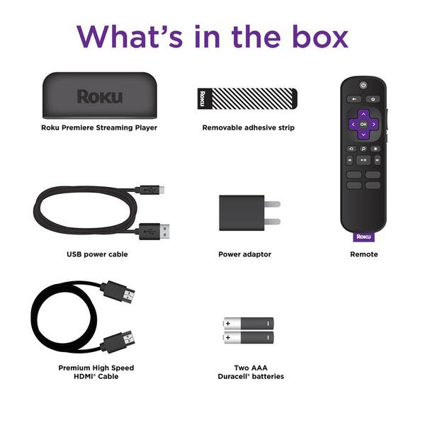 Roku Premiere Streaming Media Player in Black 3920R - The Home Depot