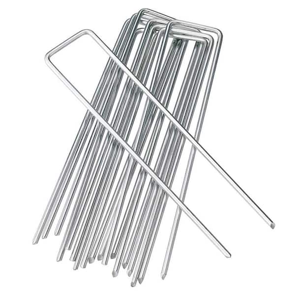 .N/A 6 in. Galvanized Steel U-Shaped Garden Stakes, 10-Pack