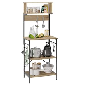 23.62 in. Oak Baker's Rack with Microwave Compatibility