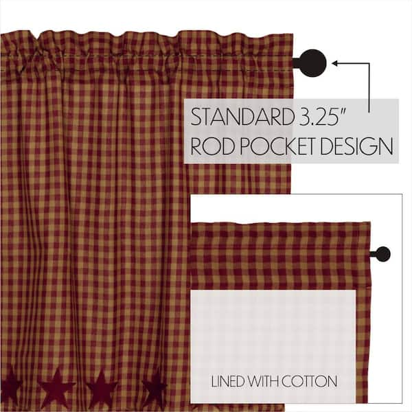 VHC Brands *Burgundy Star Button Loop Kitchen Towel