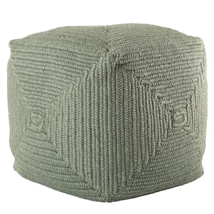 Chadwick Indoor/ Outdoor Solid Green Cube Pouf