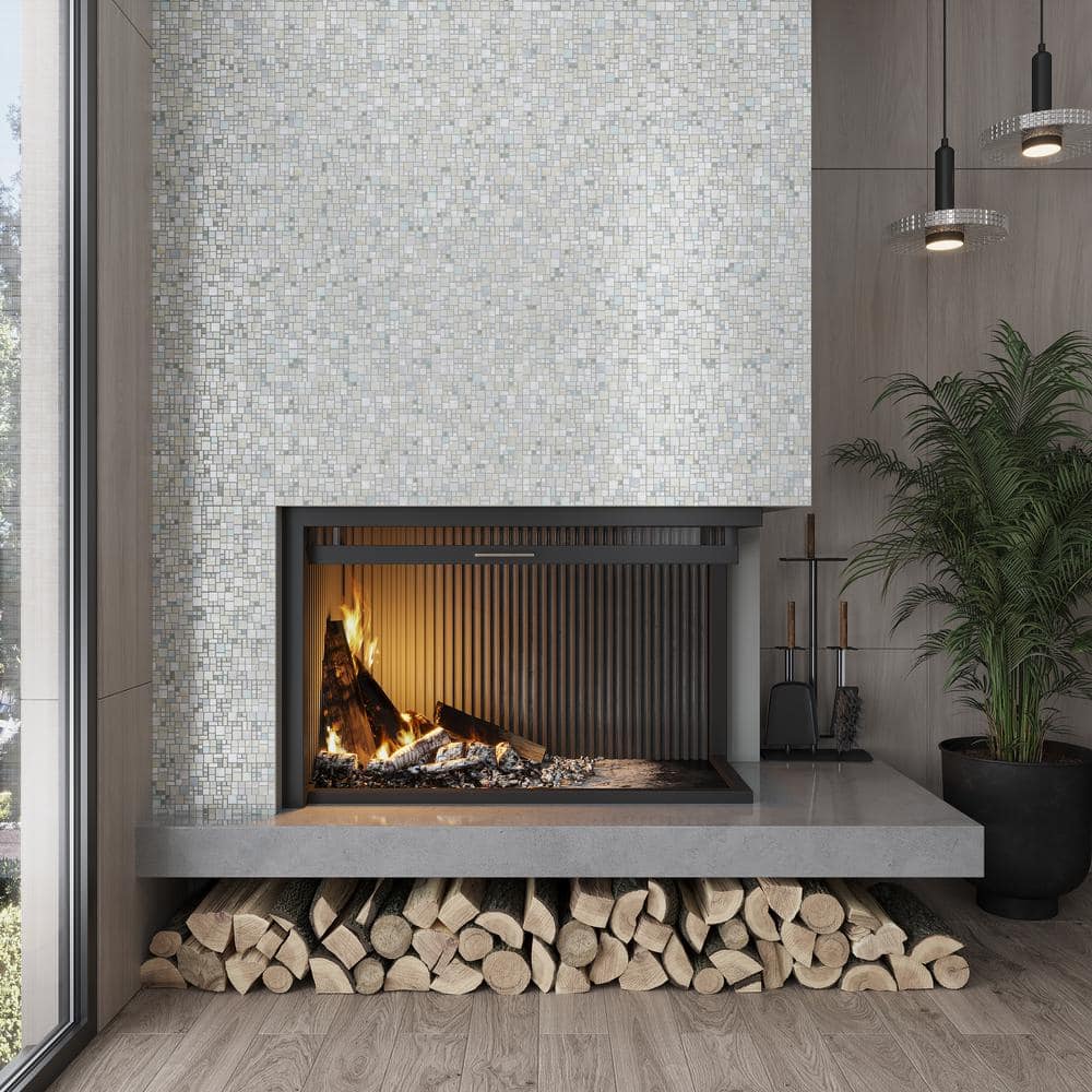 Pearl White Mini Versailles Glass Mosaic Tile Pack