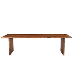 120 in. Brown Solid Wood Dining Table