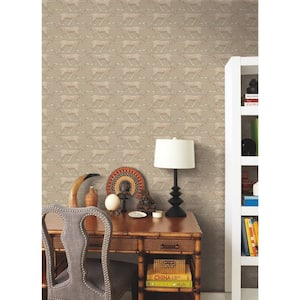 45 sq ft Big Cat Walk Brown Peel and Stick Non-woven Wallpaper