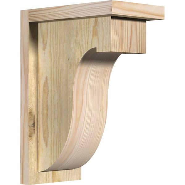 Ekena Millwork 6 in. x 10 in. x 14 in. Douglas Fir Del Monte Rough Sawn Corbel with Backplate