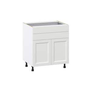 Alton 30 in. W x 24 in. D x 34.5 in. H Painted White Shaker Assembled Base Kitchen Cabinet with Two 5 in. Drawers