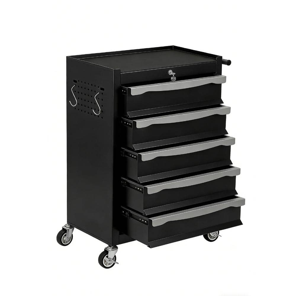 Heavy Duty 24.21 in. W Black Rolling Tool Box with Keyed Lock, Drawer Liners & Link Buckle price history on PriceWatchPro