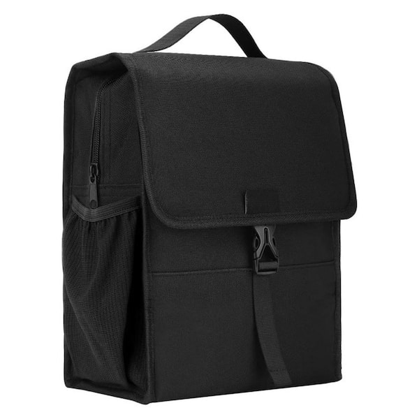9 qt. Insulated Reusable Cooler Tote Bag with Zipper Closure for Travel Picnic Office Black