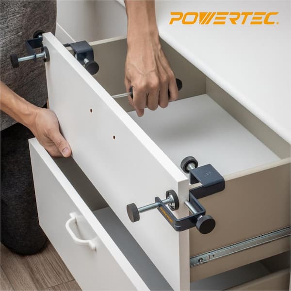 POWERTEC Drawer Front Installation Clamps Cabinet Hardware Jig 