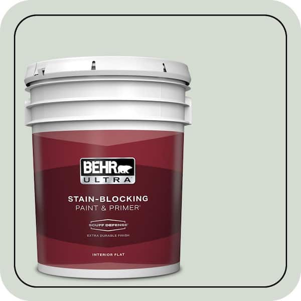 BEHR ULTRA 5 gal. #ICC-95 Soothing Celadon Extra Durable Flat Interior Paint & Primer