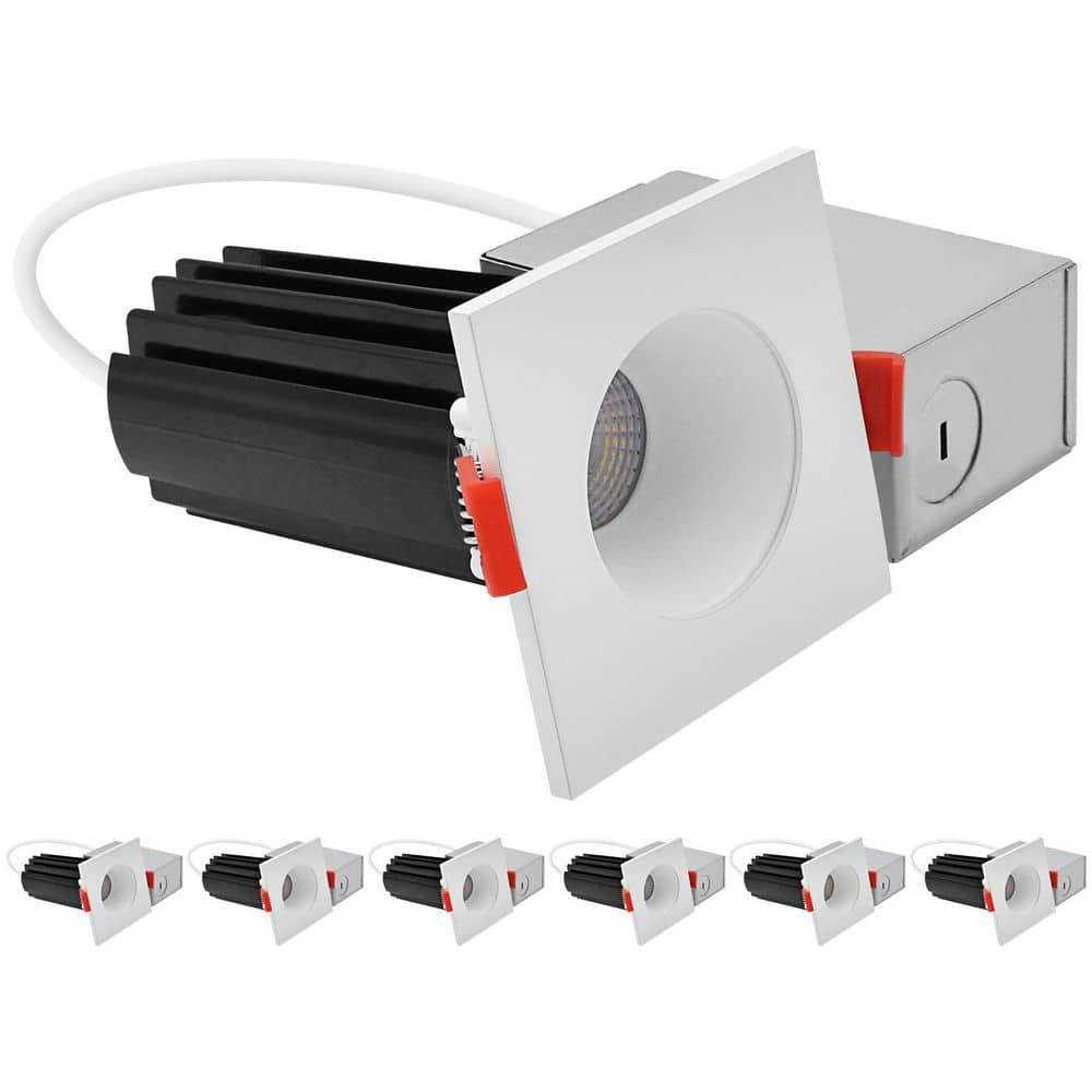 2 In. Integrated LED Recessed Canless Light with Square White Interchangeable Trim, 5CCT, 1000LM, 15W, Dimmable, 6 Pack price history on PriceWatchPro