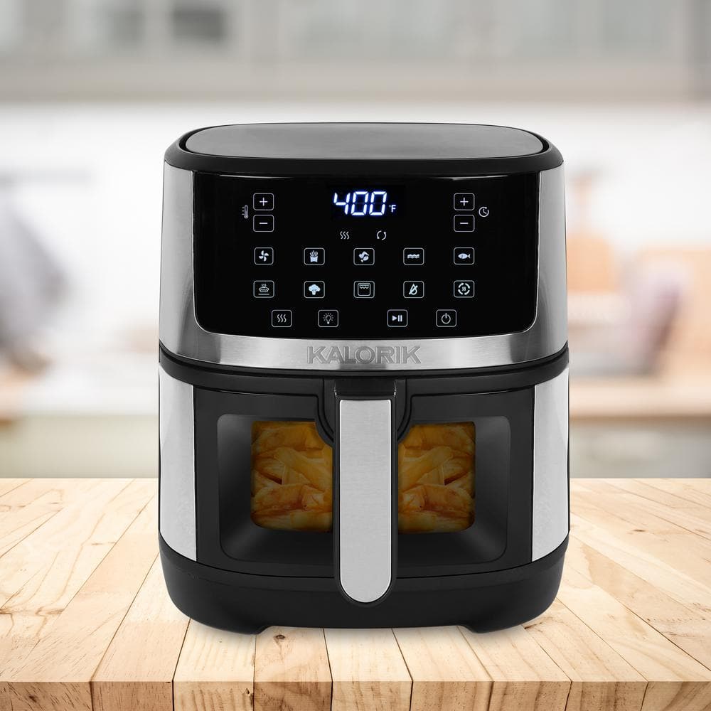 Kalorik 5-Quart Stainless Steel Touchscreen Air Fryer with Window