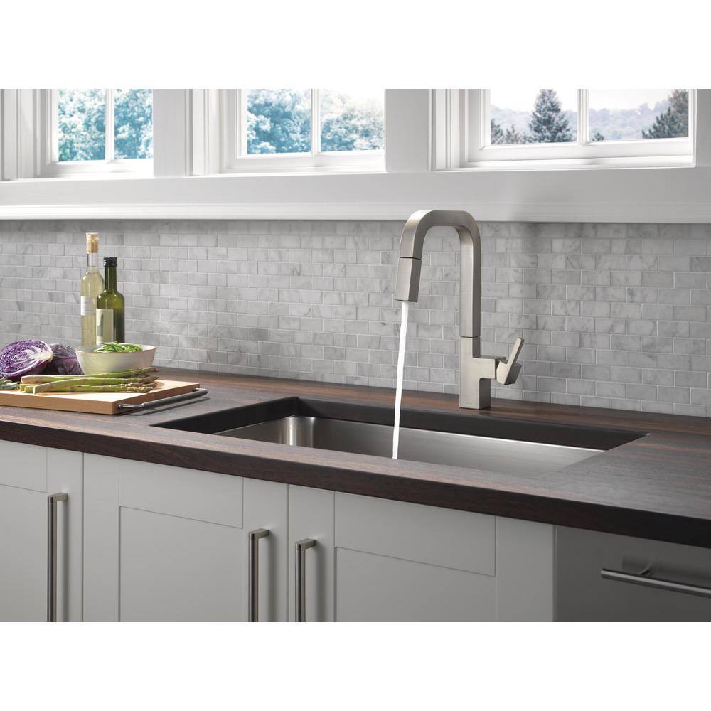 SpotShield Stainless Steel Pull-Down Kitchen Faucet with Spray