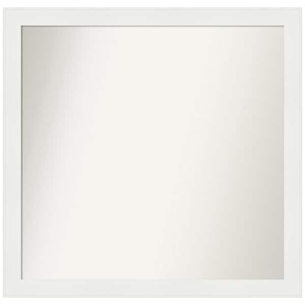 Amanti Art Medium Rectangle Matte White Casual Mirror (32.5 in. H x 33.5 in. W)