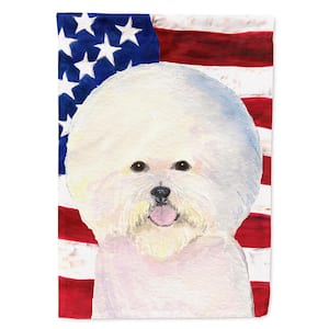 2.33 ft. x 3.33 ft. Polyester USA American 2-Sided Flag with Bichon Frise 2-Sided Flag Canvas House Size Heavyweight