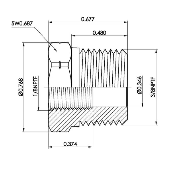 3/8 in. MIP x 1/8 in. FIP Brass Bushing Fitting