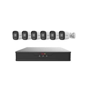 Hybrid 8-Channel 1080p 1TB Smart Security Camera System with 6 Wired Indoor/Outdoor Bullet IR Cameras