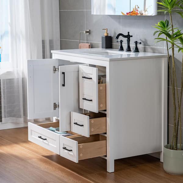 WOODBRIDGE 35.88 in. W x 22 in. D Single Sink Freestanding Bath