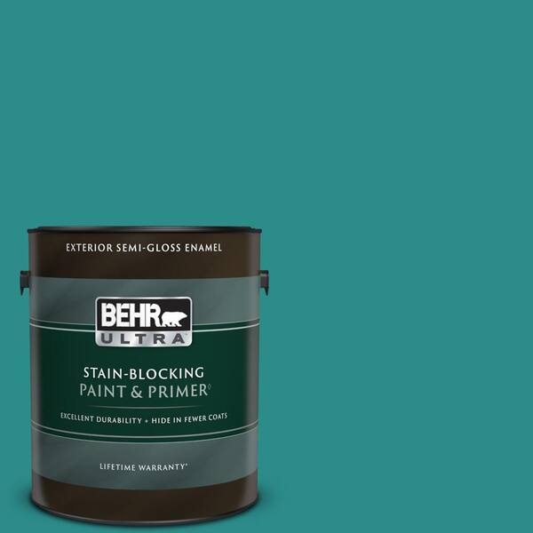 BEHR ULTRA 1 gal. Home Decorators Collection #HDC-FL13-12 Taos Turquoise Semi-Gloss Enamel Exterior Paint & Primer