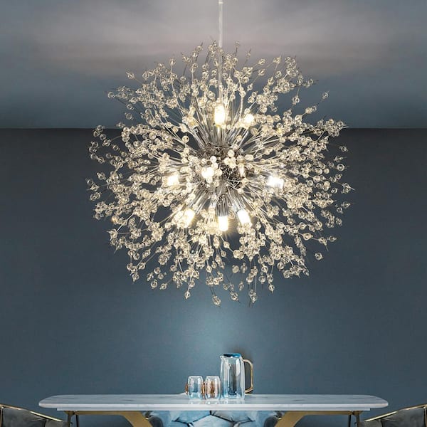 EDISLIVE Calzada Decor 9-Light Chrome Dandelion Firework Chandelier
