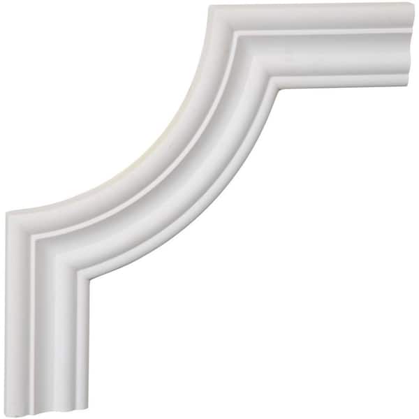Ekena Millwork 5/8 in. x 10 in. x 10 in. Urethane Oxford Panel Moulding Corner (Matches Moulding PML02X00OX)