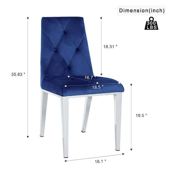 Navy blue dining chairs deals with chrome legs