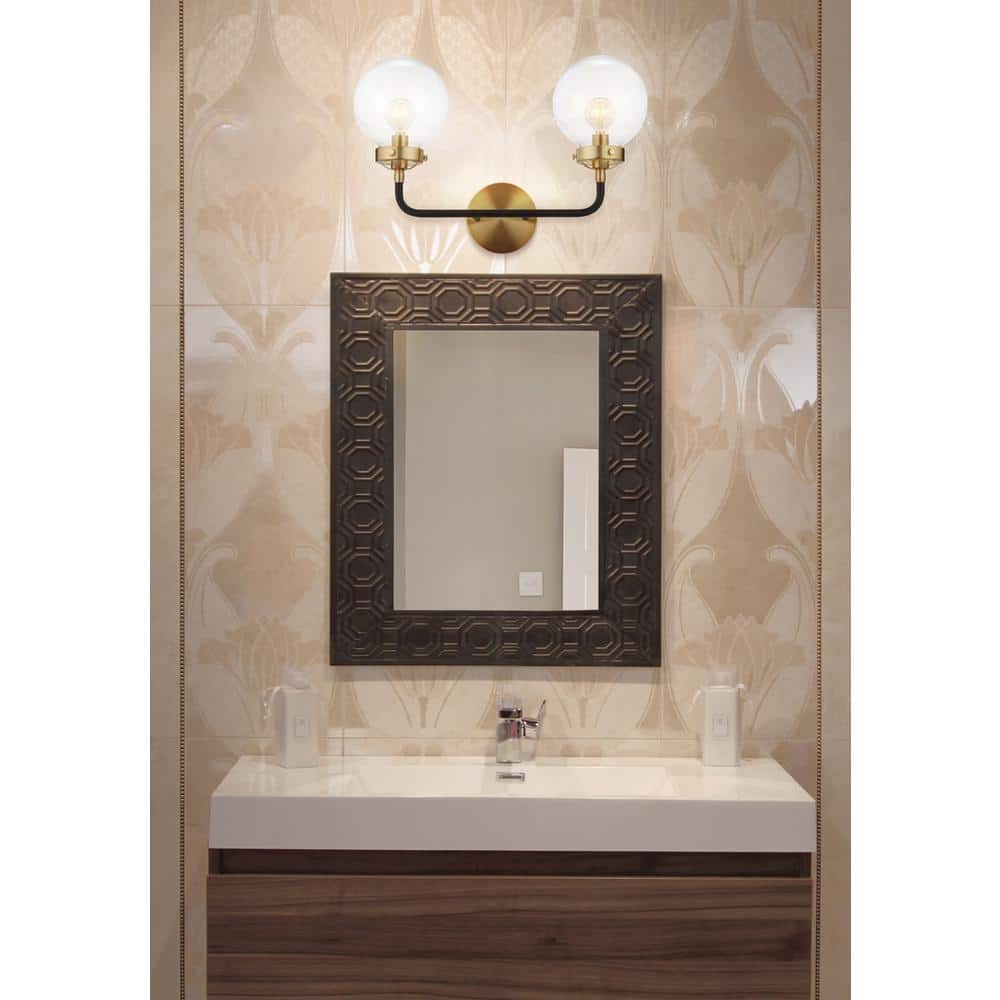 Caleb Transitional 18" Black and Brass LED Wall Sconce
