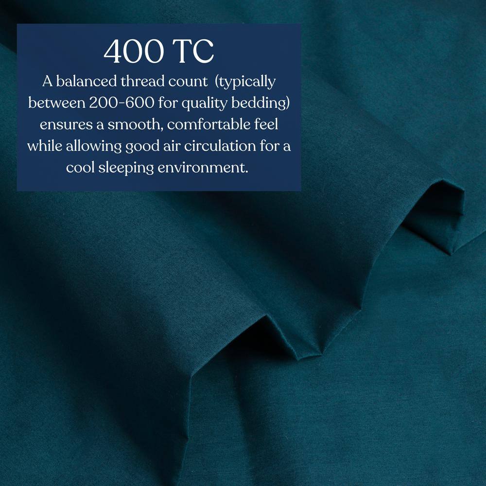 King Midnight Blue Organic Cotton Percale Duvet Set