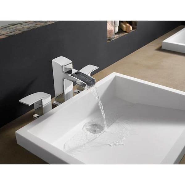 Kenzo 8 in. Widespread 2-Handle Bathroom Faucet in Polished Chrome