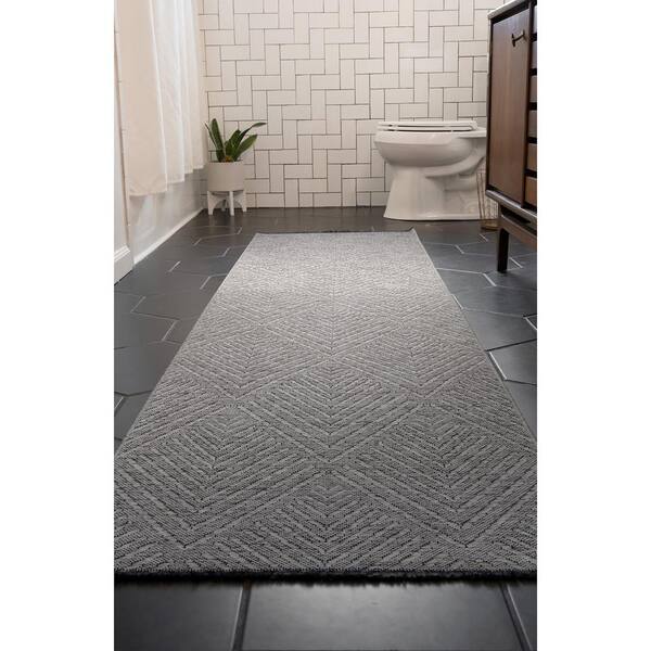 Alma Light Gray 2 ft. x 8 ft. Diamond Machine Washable Indoor Runner Rug