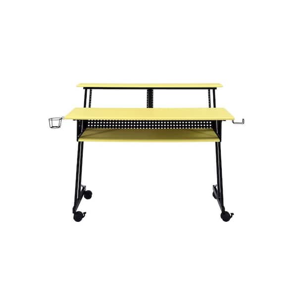Unbranded 47 in. Yellow and Black Computer Desk