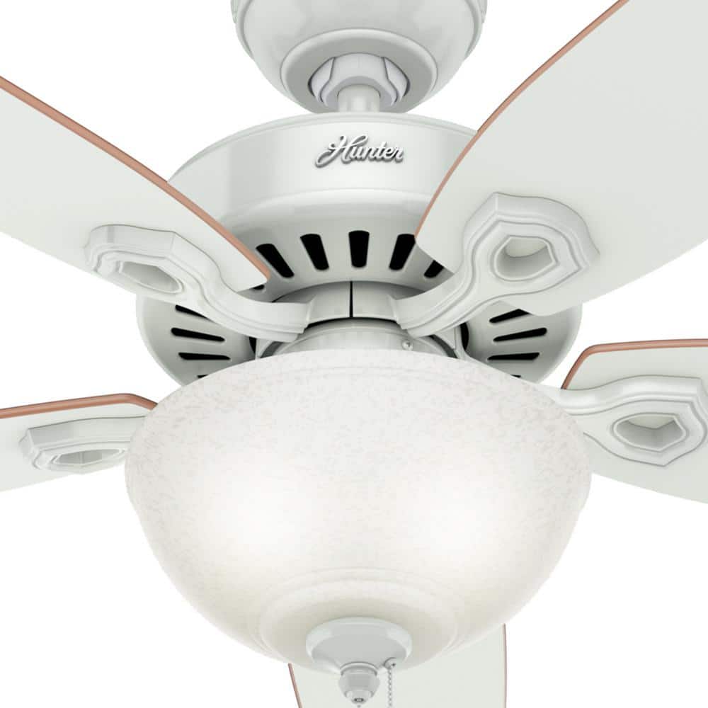 Snow White 52" Ceiling Fan with LED Light and Beech Blades