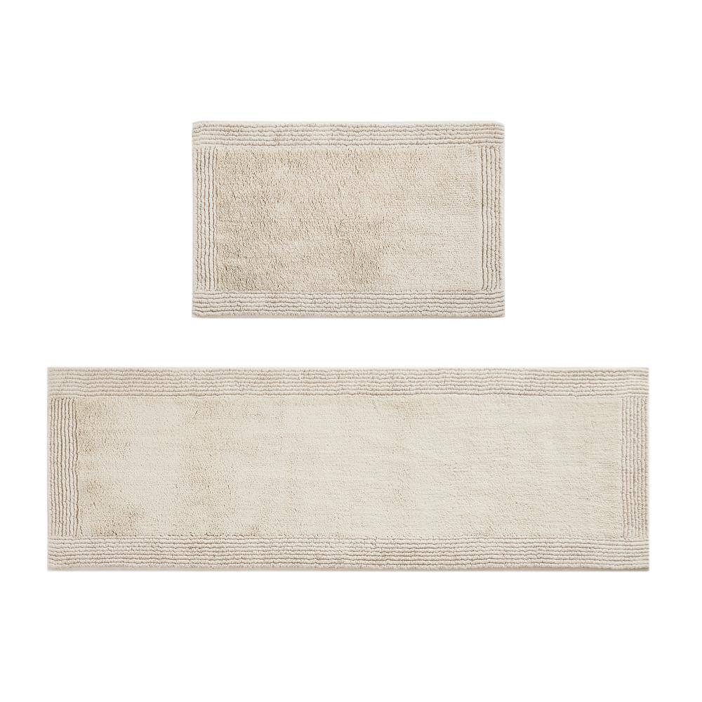 Splendor Taupe Cotton Tufted Reversible Bath Rug 24" x 72"