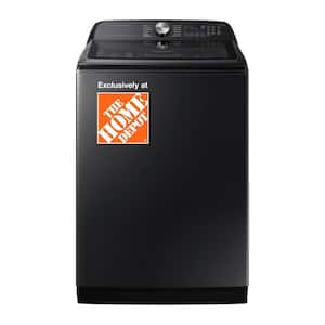5.2 cu. ft. Large Capacity Smart Top Load Washer with Super Speed Wash in brushed black