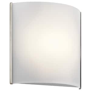Independence 16-Watt Brushed Nickel Integrated LED Bathroom Indoor Wall Sconce Light with White Acrylic Diffuser