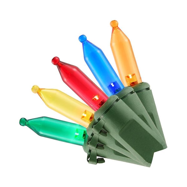 Home Accents Holiday 29.5 ft. 100-Light LED Mini Multi Color String Light with Green Wire