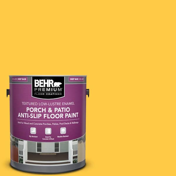 BEHR PREMIUM 1 gal. #P290-6 English Daisy Textured Low-Lustre Enamel Interior/Exterior Porch and Patio Anti-Slip Floor Paint