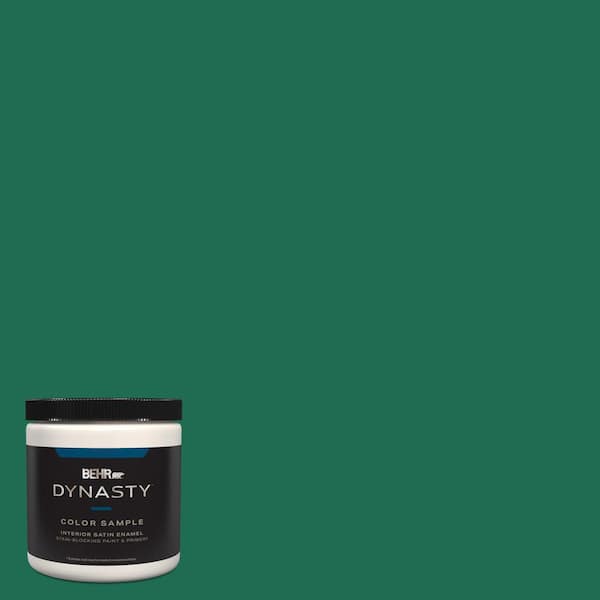 BEHR DYNASTY 8 oz. #P430-7 Sparkling Emerald Satin Enamel Stain-Blocking Interior/Exterior Paint and Primer Sample
