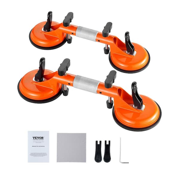 Seamless Seam Setter, 2-Pack with 5 in. Vacuum Suction Cups, 4.92 in. W x 15.08 in. L Pro Pull Bar for Tile Flooring