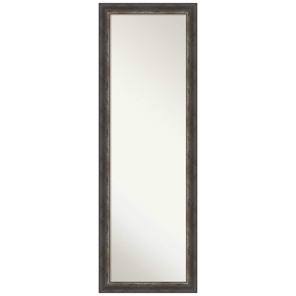 Full-Length Rustic Bronze and Wood Rectangular Mirror