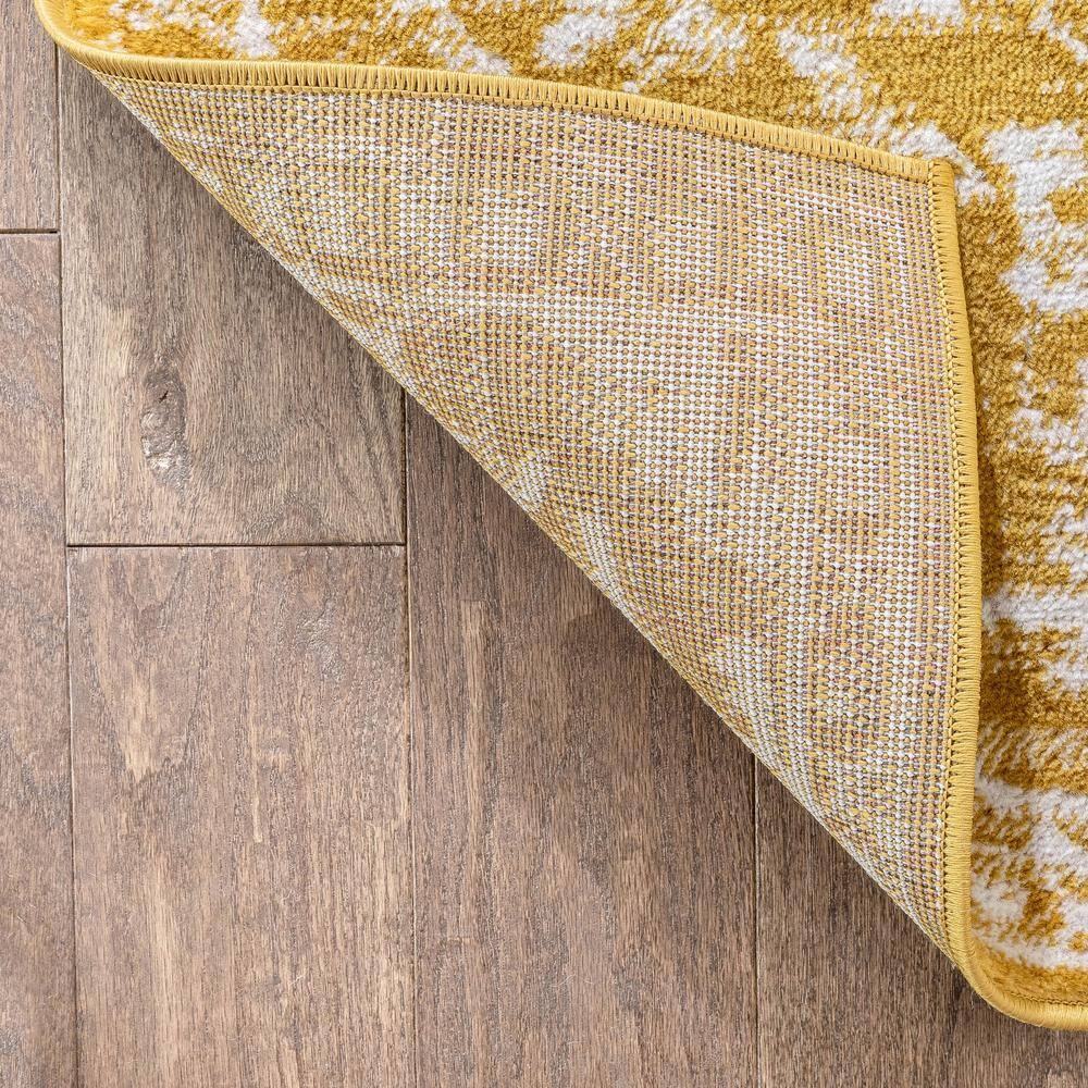 Dazzle Gold and White Floral Synthetic Area Rug, 3'11" x 5'3"