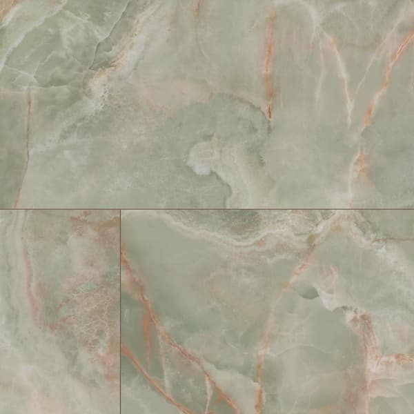 MSI Take Home Tile Sample-Aura Green 4 in. x 4 in. Polished Porcelain Floor and Wall Tile