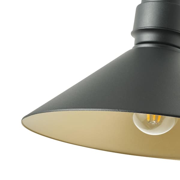 aiwen 13.8 in. 1-Light Black Dusk to Dawn Outdoor Wall Sconce