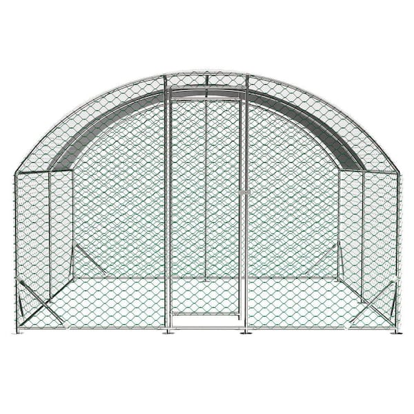 13.1 ft. W x 9.8 ft. D Metal Shed, Metal Walk-in Chicken Run, Chicken Coop with UV-Resistant Cover (129 sq. ft.)