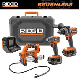 18V Brushless 2-Tool Combo Kit with 6.0 Ah and 4.0 Ah MAX Output Batteries, Charger, Hard Case, & Grease Gun