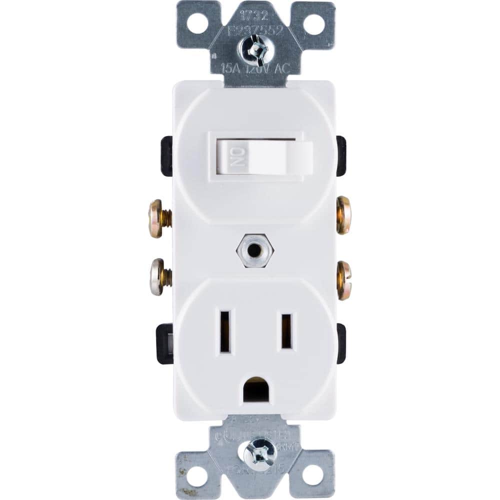 GE All-in-One Toggle Switch and Single Pole Outlet, White 59797 - The Home  Depot