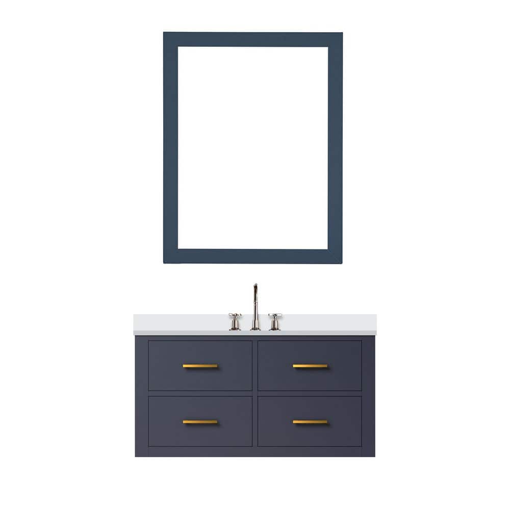 Sherman 36 in. W x 22 in. D Blue Single Bath Vanity with Cultured Marble Top, 34 in. Mirror and Faucet Set price history on PriceWatchPro